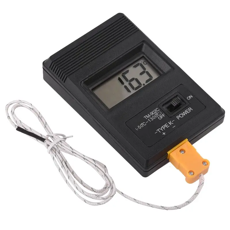 LCD Electronic Industrial Temperature Meter Digital Surface Thermometer Detector with Thermocouple K type Probe Sensor TM-902C