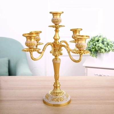 European Candlestick Candlelight Dinner Props Romantic Decoration Luxury American Home Candle Holder Wedding Retro Decoratio'n