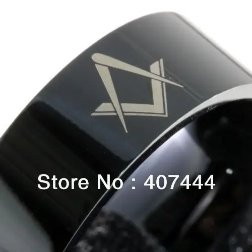 Free Shipping Wholesales Cheap Price Jewelry USA Hot Sales 8MM MASONIC Black Pipe Men's Tungsten Ring SIZE 6-13