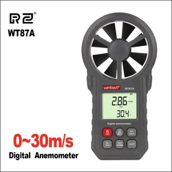 Anemómetro portátil RZ, medidor de velocidad del viento, anemómetro, 0- 30 m/s, LCD, Digital, herramienta de medición manual