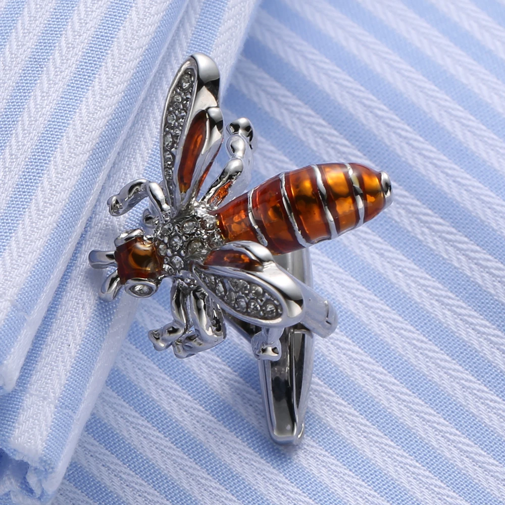 VAGULA Classic Cufflinks Luxury gift Party Wedding Suit Shirt Gemelos Jewelry Buttons Bee Insect Funny Design Cuff links 396