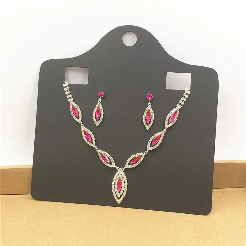 50Pcs/Lot Multi Size Simple Style Necklace Earrings Card With Holes Hang Card for Jewelry Displays Cards Kraft Paper Material