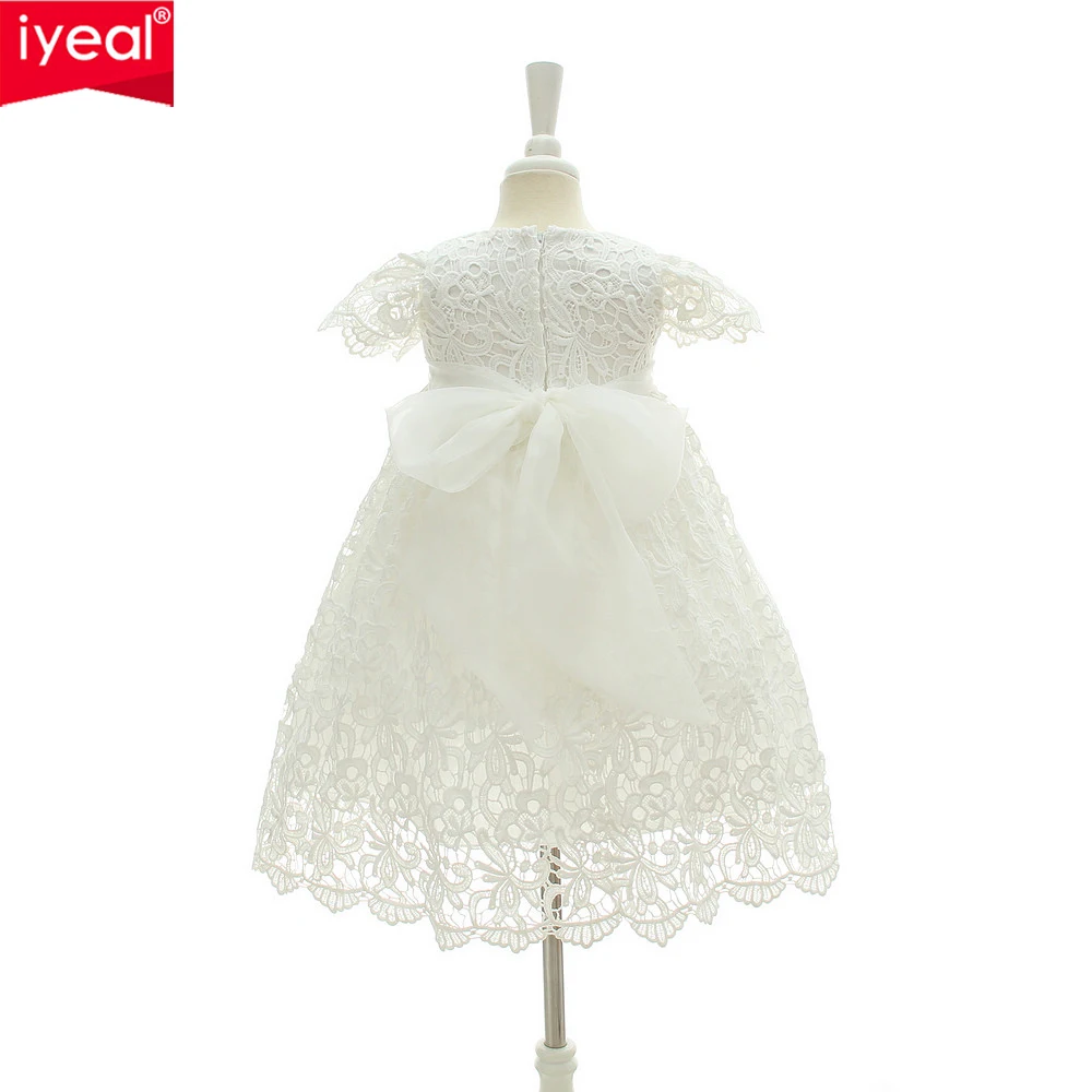 IYEAL New 1 Year Birthday Baby Girl Dresses For Baptism Infant Princess Lace Christening Gown Newborn Toddler Bebes Clothes image 3