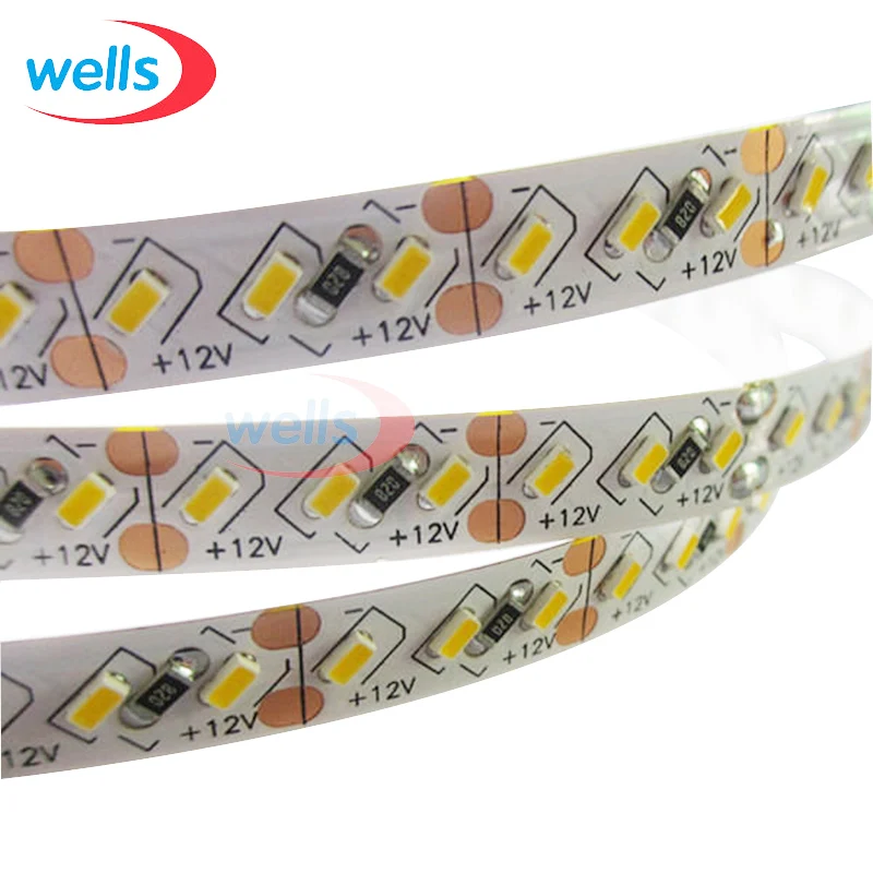 DC 12V 5M Superbright 8mm High Bright 3014 SMD 168leds/M White/Warm White Flexible LED Strip Light Not Waterproof