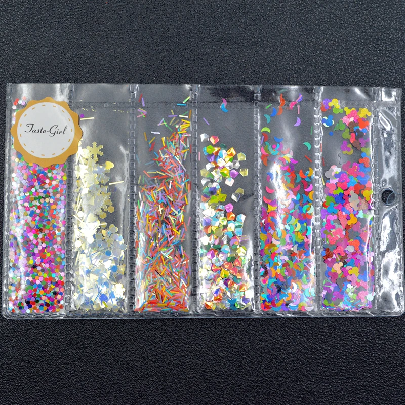 Mixed Design Acrylic Nail Art Decorations Kit Glitter Nail Sequins Deals Manicure Fake Nails Supplies Tool New Arrive