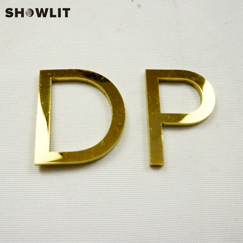 3mm Polished Golden Custom Made Individual Laser Cut Letters