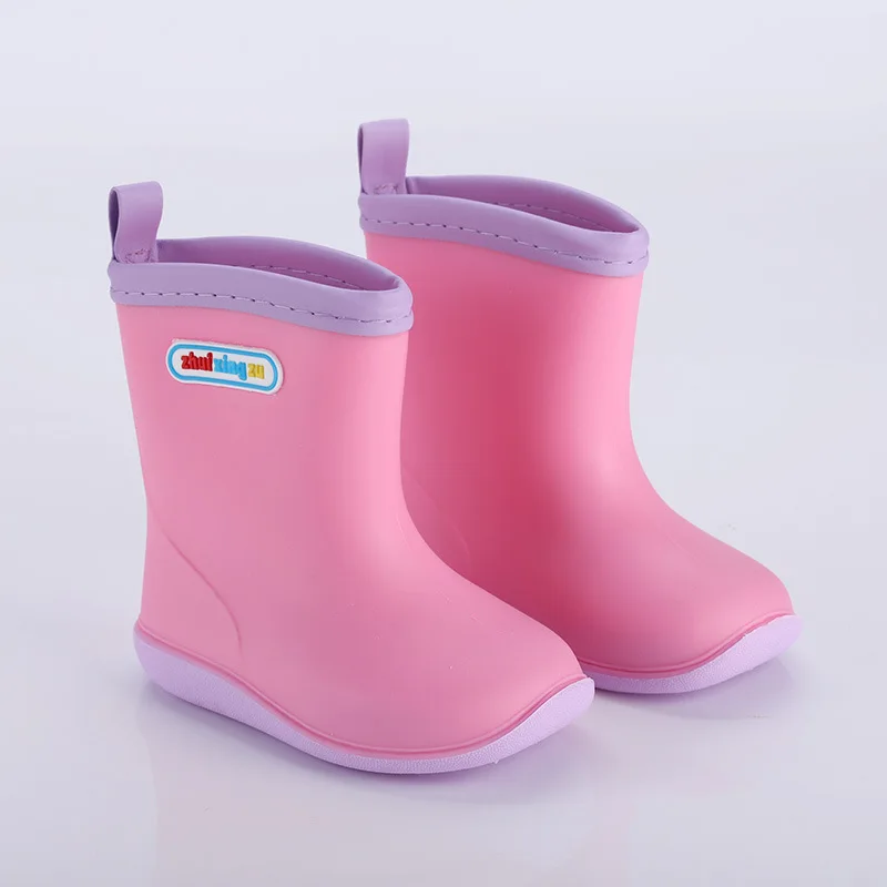 Kids Rubber Rain Boots for Girl Non-slip Boots Baby Boys Waterproof Water Shoes Warm Children Rainboots Removable cotton cover