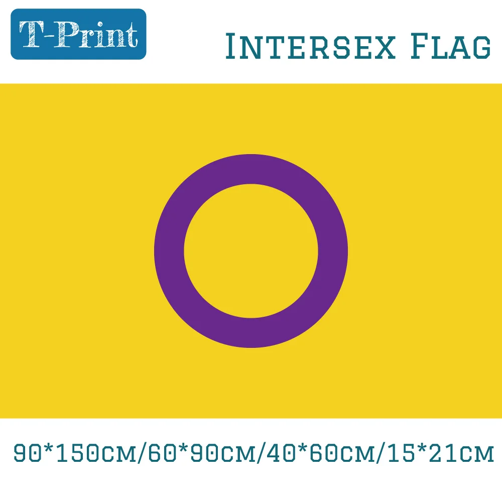 

60*90cm 15*21cm 90*150cm 40*60cm Intersex Pride Flag 3*ft Digital Printing Banners