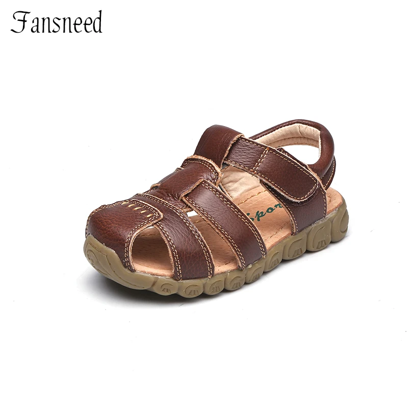 Children Shoes Summer Sandals Genuine Leather Quality Boys and Girls Beach Sandals  Cowhide Causal Kids Shoes