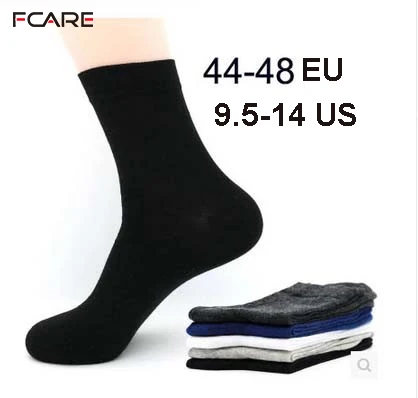 Fcare 10PCS=5 pairs mens cotton dress socks plus large big size  44, 45, 46, 47, 48,  business dress socks calcetines