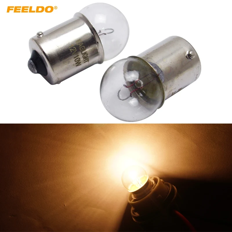 

FEELDO 100Pcs 1156 BA15S G18 12V 10W Car Clear Glass Lamp Turn Tail Bulb Car Indicator Halogen Lamp #FD-2723