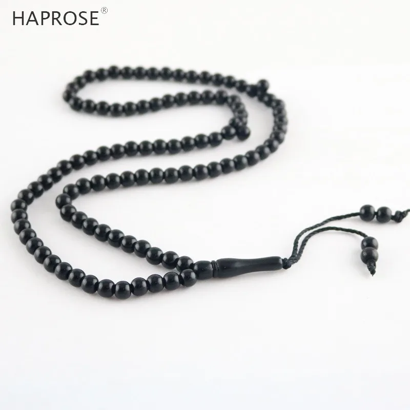 HAPROSE Tesibah black bracelets Islamic Muslim tasbih Allah Vase Shape Accessories bracelet 99 beads tassel necklace gift