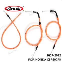 Arashi Motorcycle Accessories Throttle & Clutch Cables Stainless Lines for HONDA CBR600RR 2007 2008 2009 - 2012 CBR 600 RR 1 Set