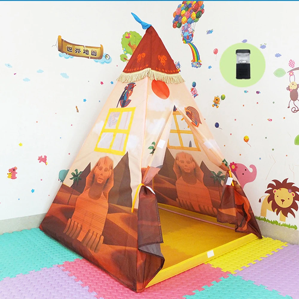 Children Printed Indians Play House Toy Tents Baby Eygpt Teepee Folding Tent  Parent-child Games Room Kids Toys Ball Pool Tent