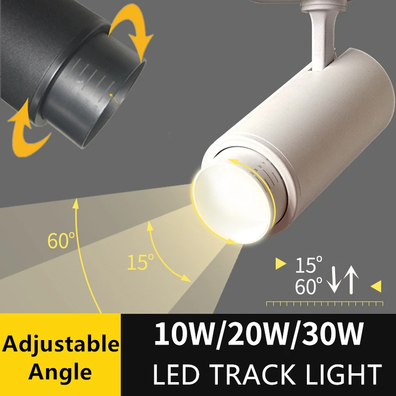 Imagem -05 - Ângulo Ajustável Led Track Light Track Lamp Loja de Roupas Janela Showroom Exposição Track Rail Spotlight 10w 20w 30w