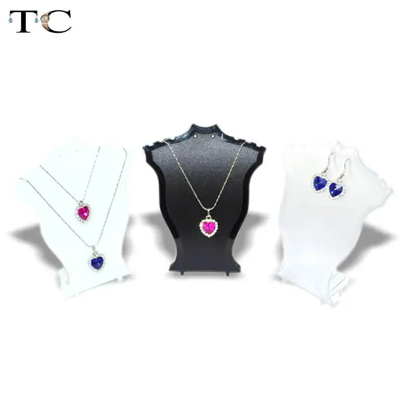 Black, White Clear Plastic Necklace Display Stand Pendant Display Holder Jewelry Display Stand Earring Display Stent