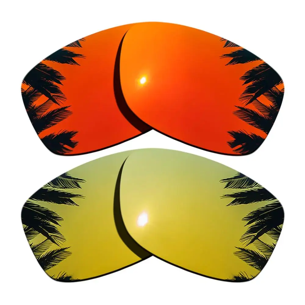 

24K Gold Mirrored & Orange Red Mirrored Polarized Replacement Lenses for Jupiter Squared Frame 100% UVA & UVB