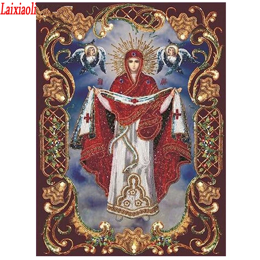 Full Diamond Painting Blessed Virgin Mary 5d Cross Stitch Religion Icon of Leader Diamond Mosaic 3d embroidery rhinestones decor