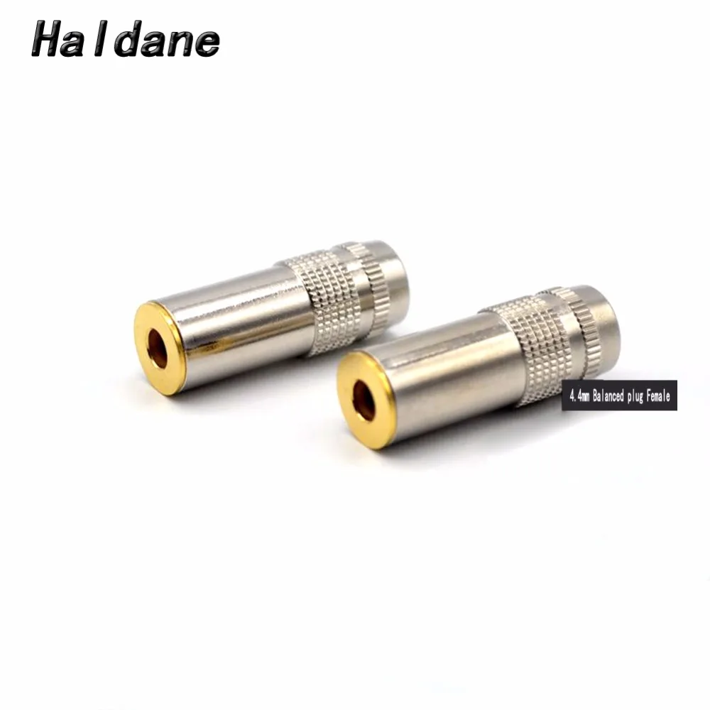 Spedizione gratuita Haldane 2 pz/lotto ottone 4.4mm 5 poli femmina spina Jack completamente bilanciato cuffia spina 4.4mm connettore adattatore Audio