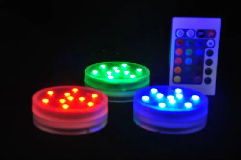 

Sale 4pcs/pack 2.8inch Multi-color Submersible led light Party waterproof led light Under vase light base