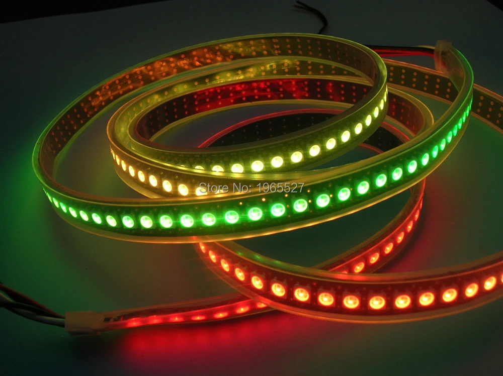 

1 м RGB светодиодные ленты 144 пикселей Программируемые SMD 5050 WS2812B 5 В Цифровая гибкая лента Черная печатная плата IP67 Водонепроницаемые проекты DIY
