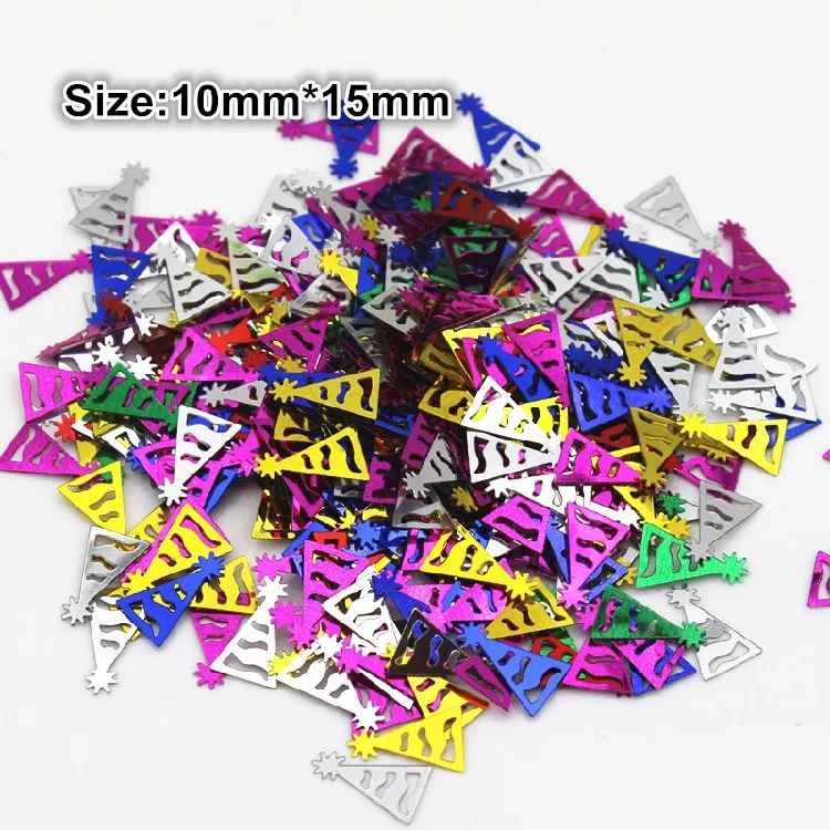 1000pcs/lot Christmas Caps Mix Color handmade paillette 10*15mm loose sequins for craft Kids DIY