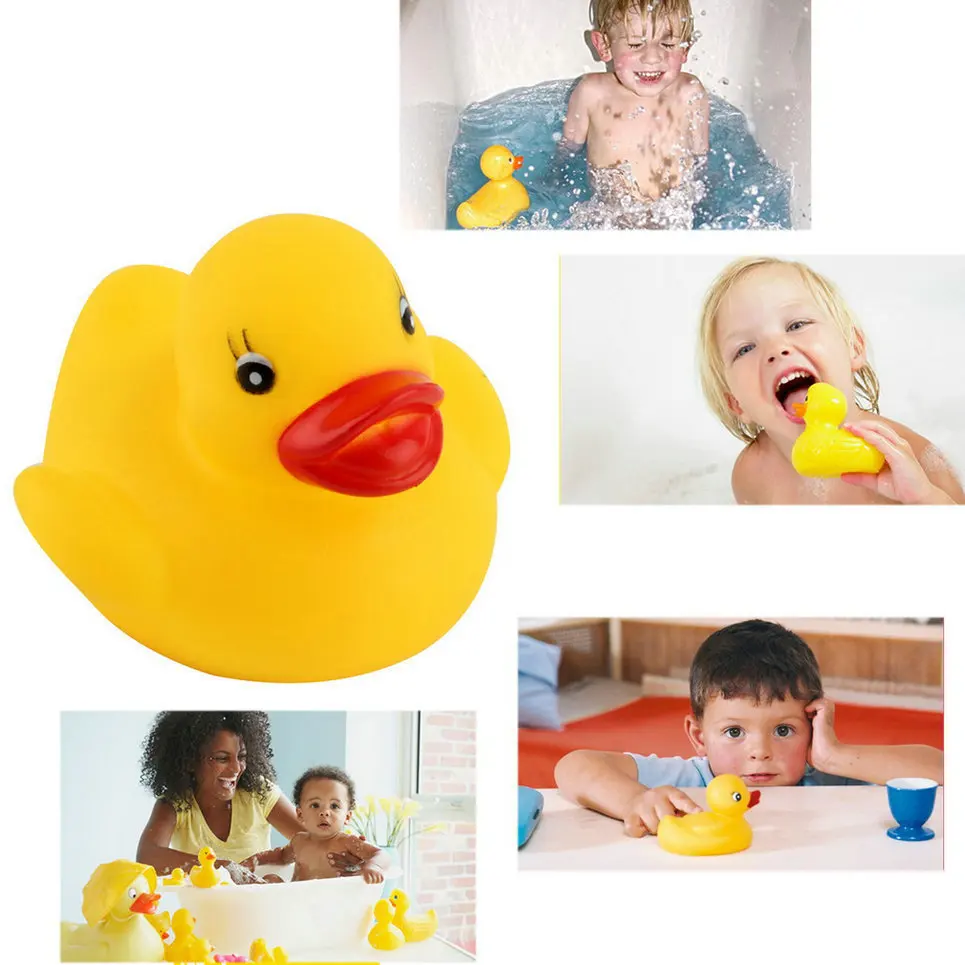 Hot!Funny baby bath toys Soft Rubber Squeaky Ducky Animal Toy Safety Baby Bath Tub Toy Hot Selling