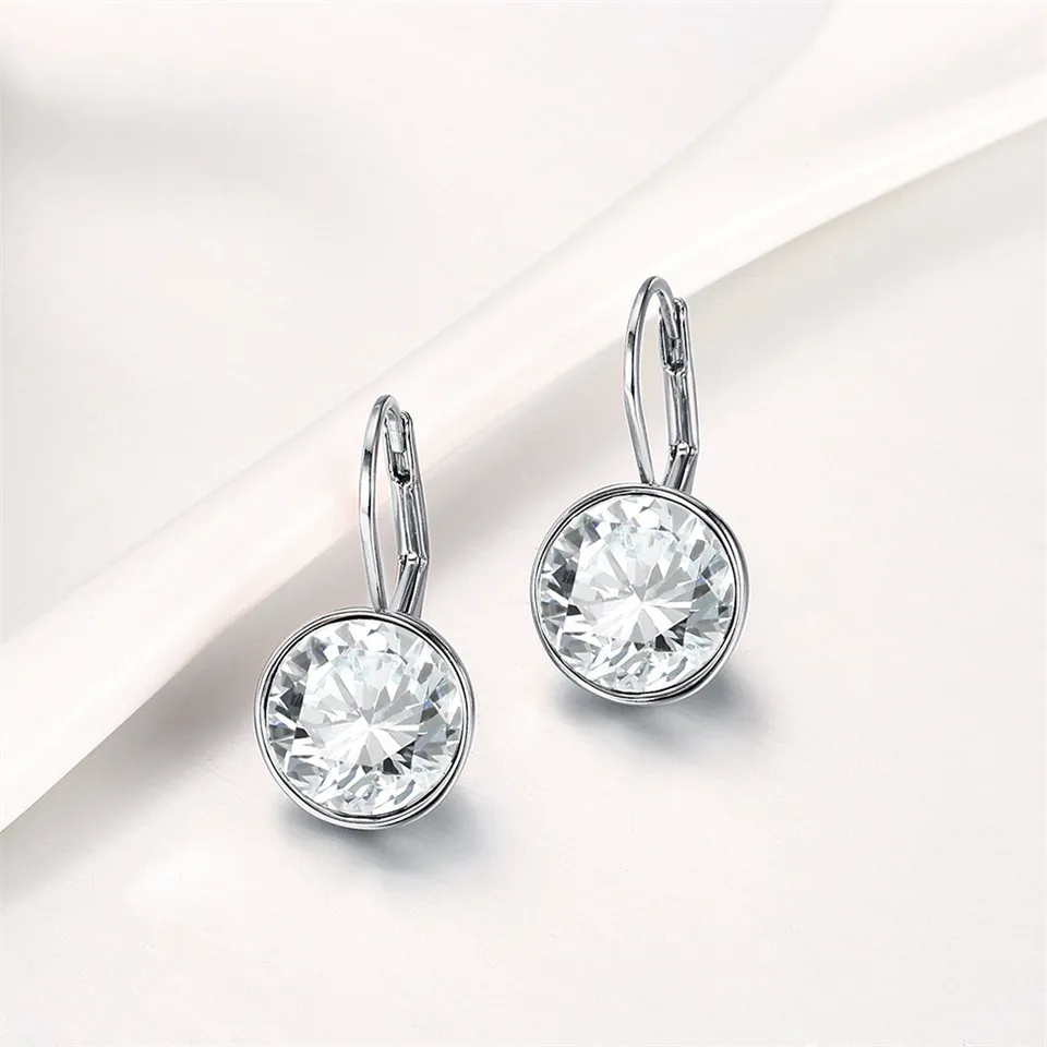 Fashion Crystals  Colorful Earrings With Rhodium Color Plated Charm for Women Jewelry Gift XE2189