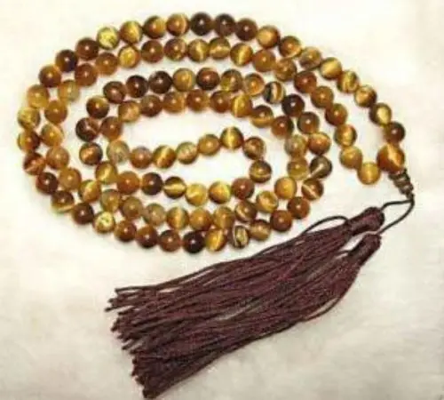 

Tibetan 108 Tiger Eye Prayer Buddha Bead Necklace 8mm