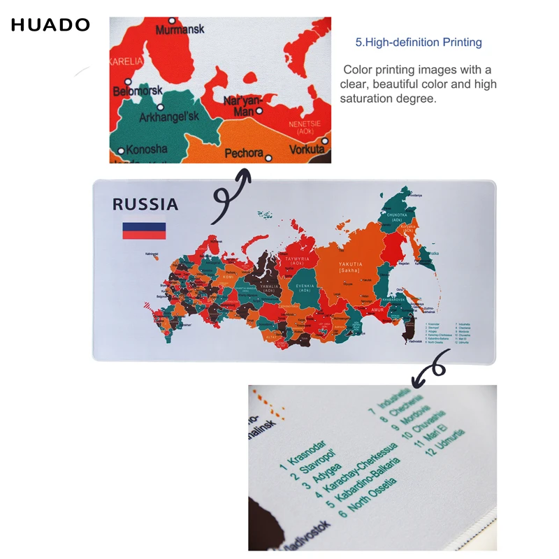 Russian map Large Mouse pad 90x40cm gaming play mats overlock Natural Rubber Keyboard Mat for notebook PC computer