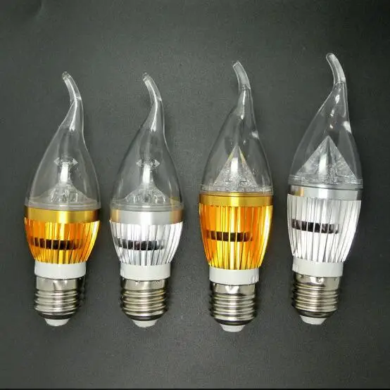 

3W E27 LED Candle Light 220V warm/cool white Energy Saving candle bulb Free Shipping