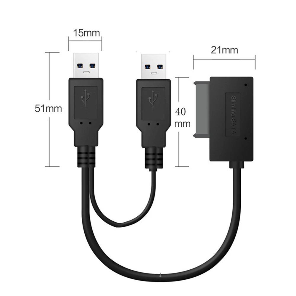 New SATA To USB 3.0 Mini Converter Slimline SATA+6 13 Pin Adapter Drive Cable For PC Laptop Notebook CD/DVD ROM HDD Drive