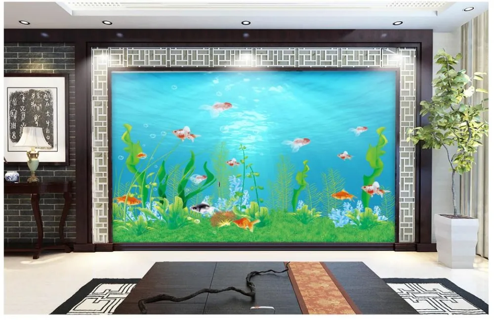 

custom 3d wallpaper Underwater World aquarium backdrop 3d wallpaper for room living style wallpaper