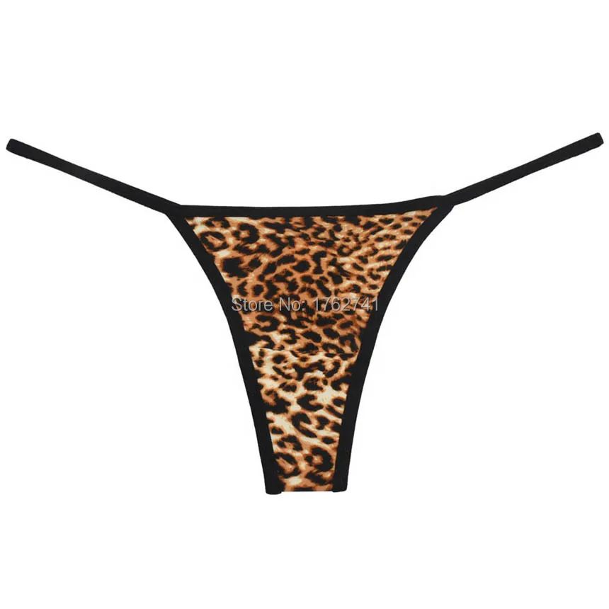 Women Leopard Brazilian Tangas Bikini Thong Stretch Charm Soft Panties Lingerie