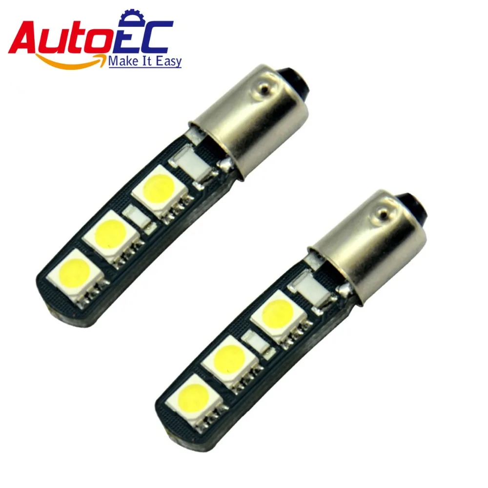 AutoEC 300 X CANBUS BA9S 6 SMD 5050 Led Car Warning Lights lamp bulb error Free DC12V white #LG03