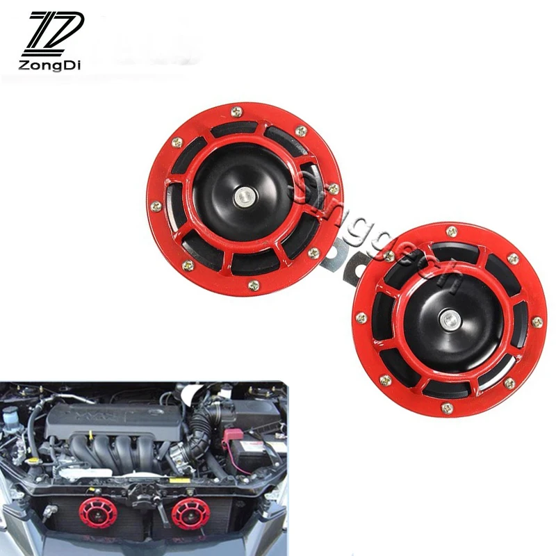 ZD 2X Car styling For Hyundai Tucson 2017 Solaris ix35 i30 Suzuki Swift Mitsubish ASX Air Red Horn alarm loudspeaker Blast Tone