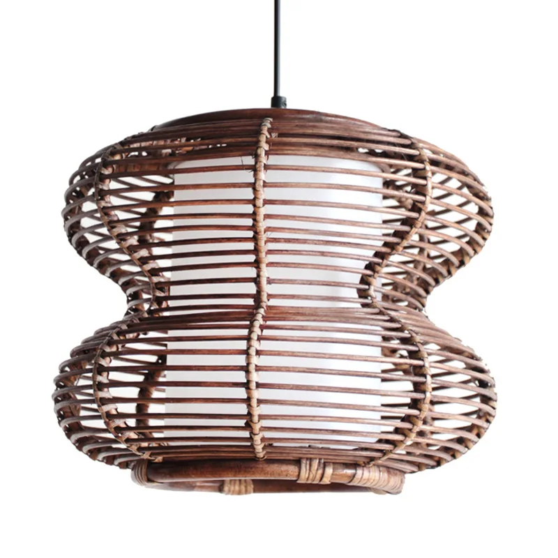 Peanut Handmade Rattan Living Room Pendant Light Southeast Asia Modern Restaurant Pendant Lighting