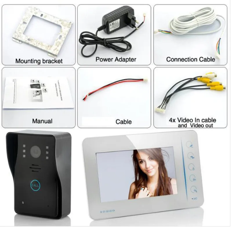 7 Inch Password/RIFD Card / Remote Control Water-proof Video Door Phone