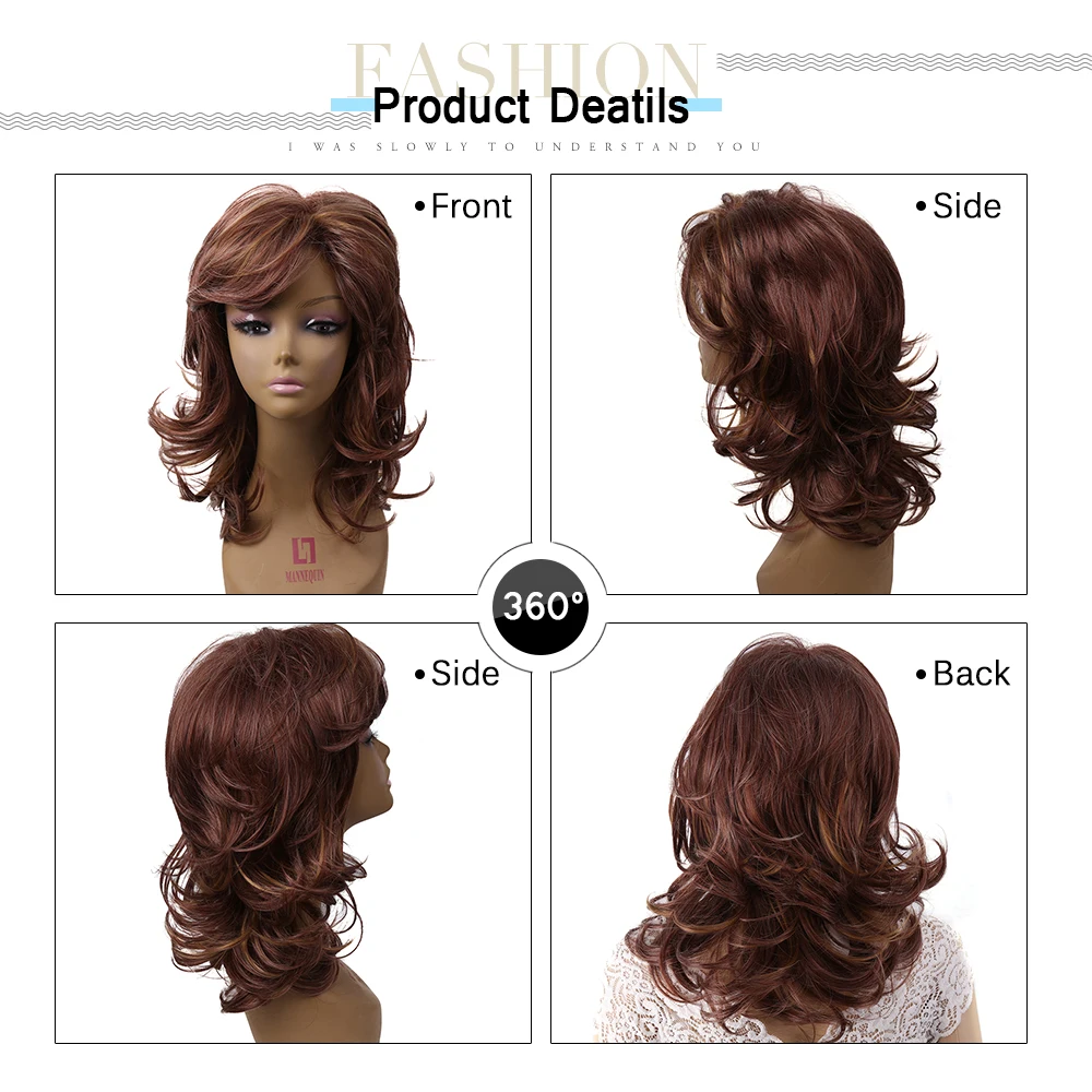 Amir Hair Natural Synthetic Capless Long Wig Wave Brown and Blonde Wigs For Women cosplay wig free wig net