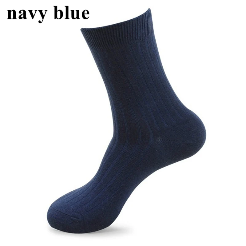 Plus Large Big Size Mens Socks EU48-53 Business Crew Socks Solid 5 Pairs Classic High Quality Breathable Cotton Men Winter Socks