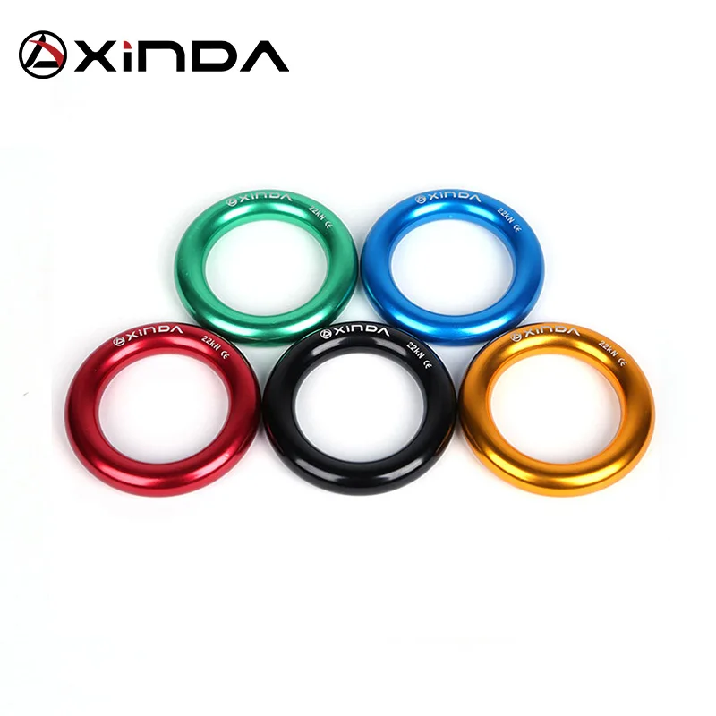 Xinda Aluminum alloy Small Ring Outdoor Mountaineering Climbing Multi-purpose Ring 22KN Climbing Tree Flat Belt Loop Rappel Ring