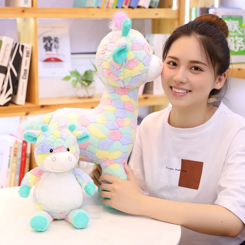 30cm adorável brinquedos do bebê arco-íris girafa brinquedos de pelúcia bonecas para crianças brinquedos kawaii sika veados presente para o bebê presentes de natal