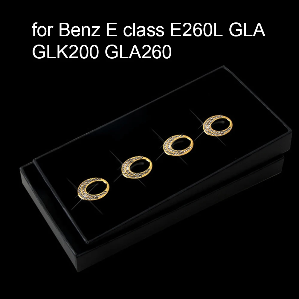 4 pieces 2 colors Button diamond decorative circle Car door bolt cover decal sticker for B-enz E class E260L GLA GLK200 GLA260