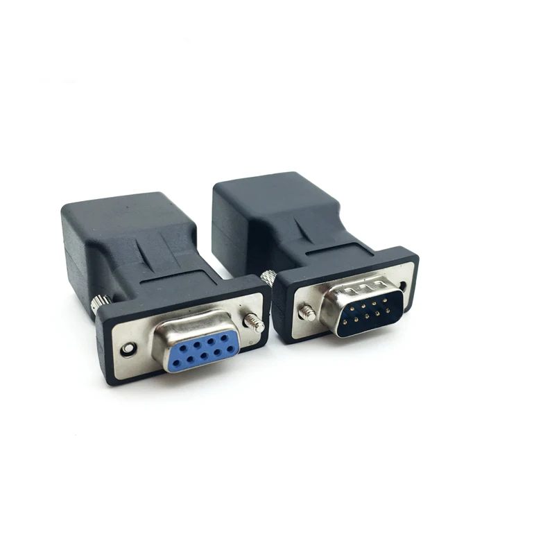 New Arrival DB9 RS232 Male/Female to RJ45 Female Adapter COM Port to LAN Ethernet Port Converter