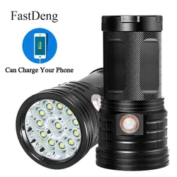 7600Lums LED Flashlight 9 15 x T6 LED Lantern Torch 3 Modes USB Charging Linterna Lamp Portable Searchlight Power Bank Light