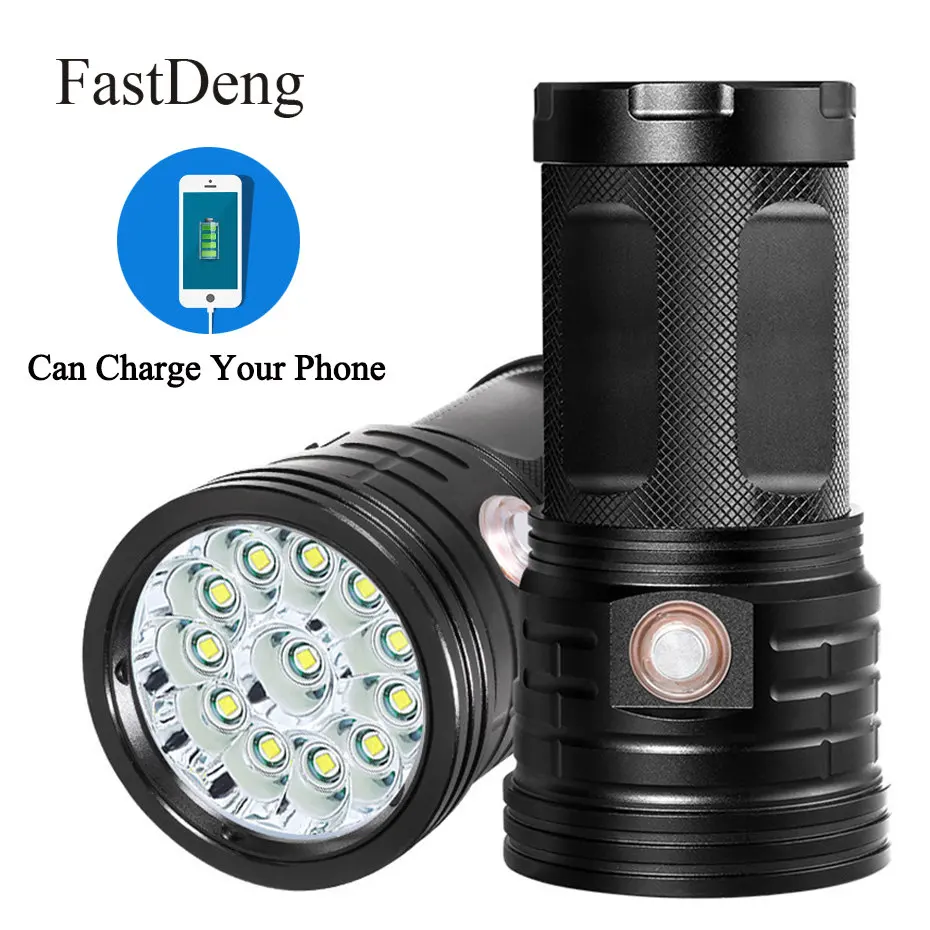 7600Lums LED Flashlight 9 15 x T6 LED Lantern Torch 3 Modes USB Charging Linterna Lamp Portable Searchlight Power Bank Light