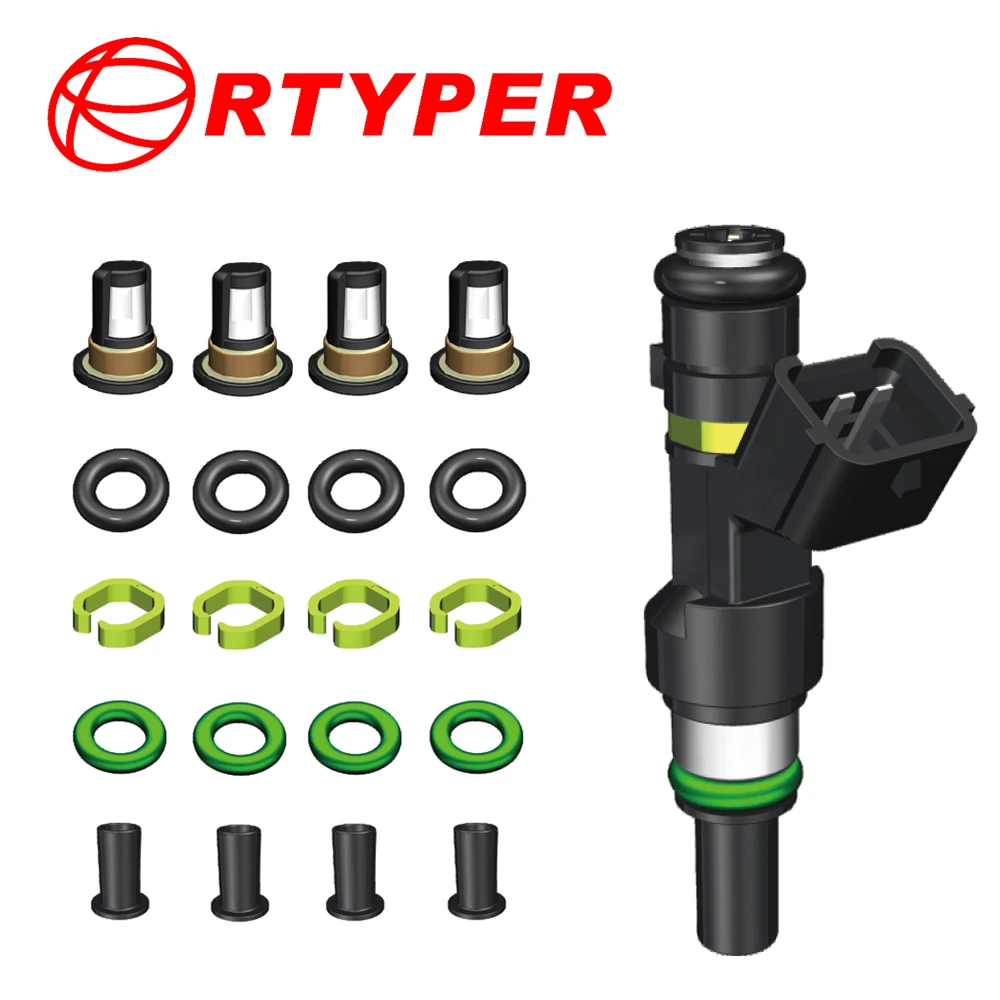 4 Sets 16600-ED000(1) FBY-1160 16618-FU460 Fuel Injector Repair Kit 07103 For Nissan Tiida Versa 1.6L Nissan HR15DE