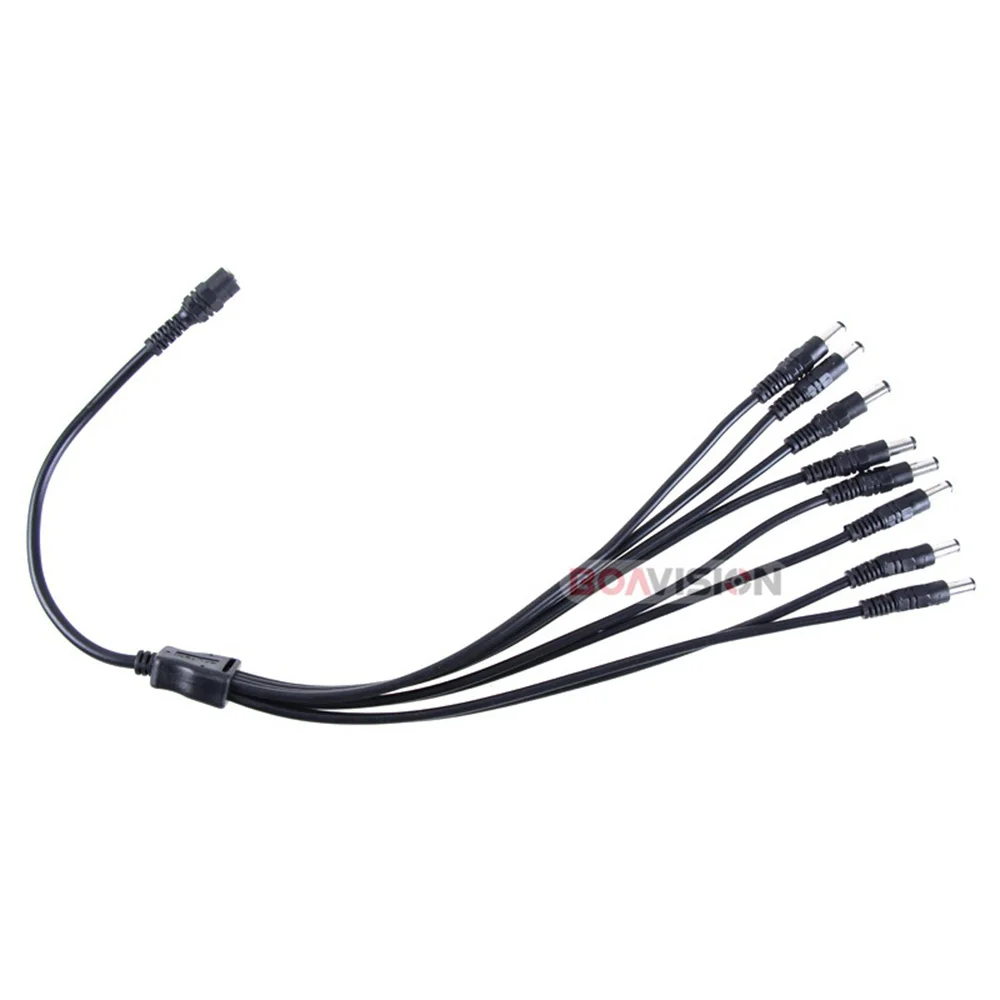 Power Supply Cable 8 In 1 Splitter Power Cable For CCTV Camera DC Power Jack Splitter Adapter Connector Cable