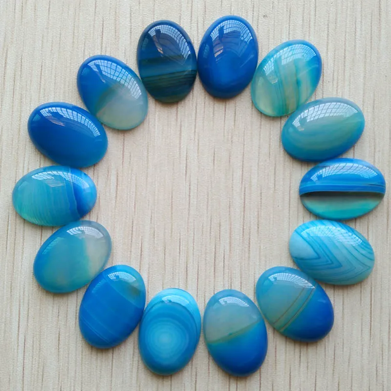 Wholesale 20pcs/lot fashion stripe blue onyx Oval CAB CABOCHON beads for ring earring jewelry Accessories making 18x25mm free