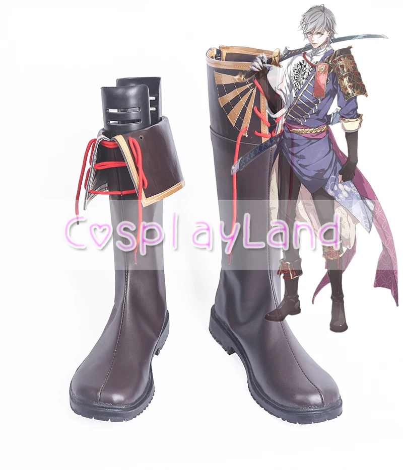 Sengoku Night Blood Niwa Nagahide Cosplay Costume Boots Shoes Halloween Party Custom Made for Adult Men Shoes Accessories